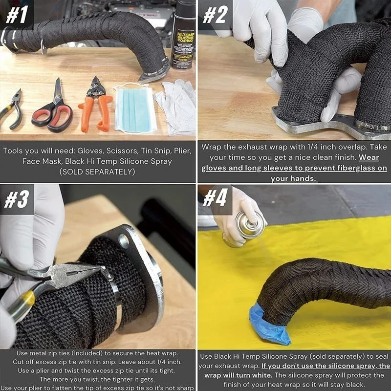Installation Guide for Titanium and Black Blended Exhaust Wrap